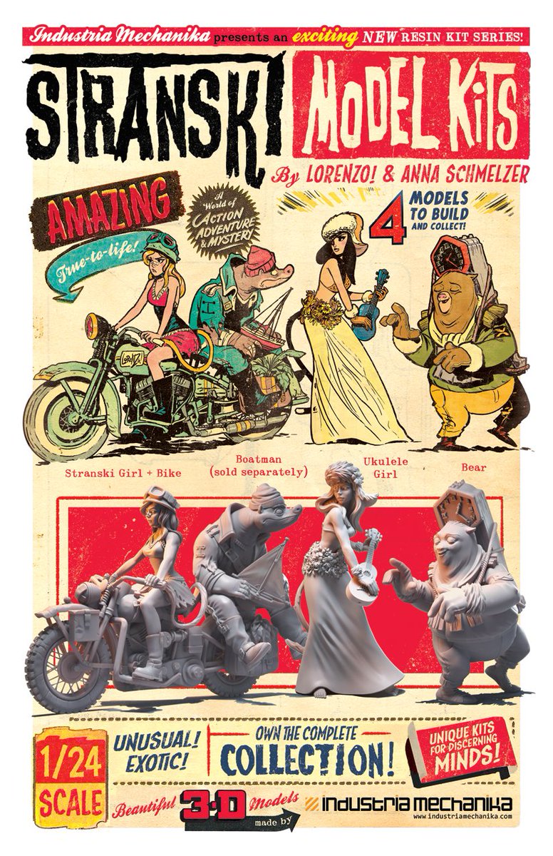 imechanika's tweet photo. Amazing new kit announcement! Please Share!
From the mind of Lorenzo! Comes and exciting new line of model kits from his Stranski series! These unique and exotic 1/24 scale model kits were beautifully sculpted by Anna Schmelzer. 3rd Qtr 2018! Price TBD.
https://t.co/RQaFkDOgyk https://t.co/OWQwtuOBop
