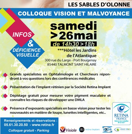 AxosBasseVision's tweet image. Axos  sera présent au colloque RETINA des Sables d&apos;Olonne le 26/05 (gratuit). Venez  tester nos aides électroniques pour les malvoyants. Programme : retina.fr/sites/default/…
#bassevision #dmla #deficientvisuel #handicap #malvoyance