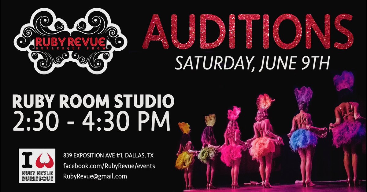 Dancers, Singers and Variety Acts: we are auditioning Saturday, June 9th for new acts to perform in our monthly residency #burlesque and #variety shows at the <a href="/hobdallas/">House of Blues Dallas</a> and the <a href="/hobhouston/">House of Blues Houston</a>! ❤️👯‍♀️💃🕺👯‍♂️❤️✨#RubyRevue #Dallas #Houston #dancers #singers #varietyshow