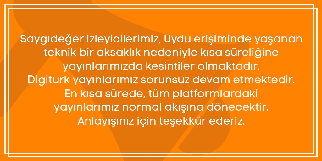 Yayınlarımızdaki kesinti hakkında.