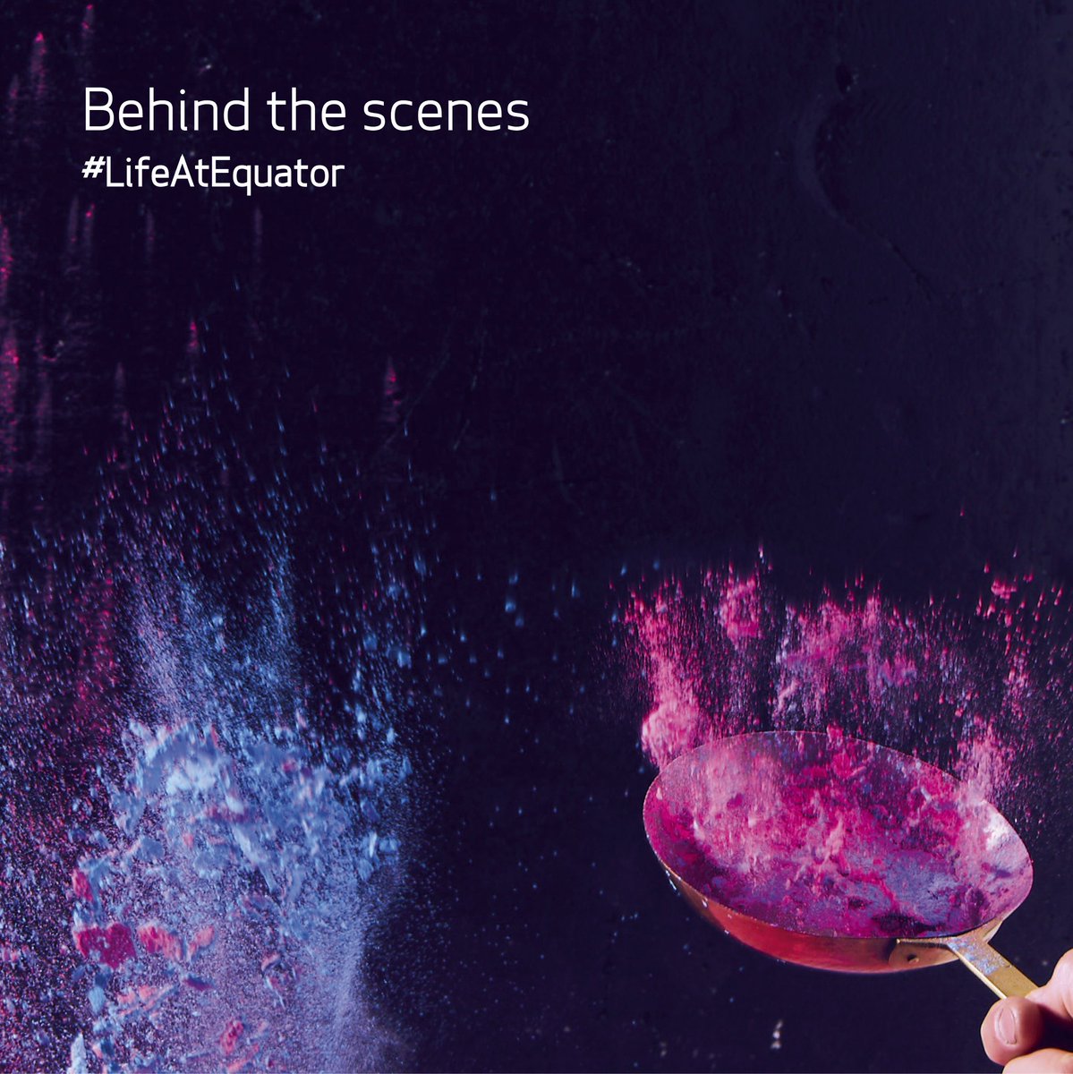 Equator_Design's tweet image. A behind the scenes look at how we came up with our creative, super colourful #May shots #CreatedByEquator #Powderpaints #Color #Colour #AgencyLife