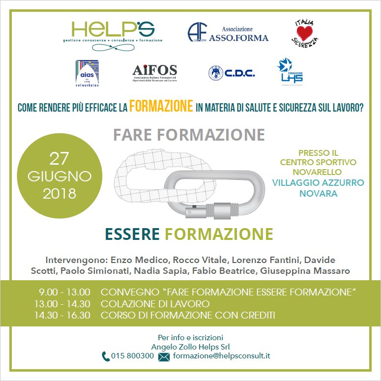 Qualitas_sas's tweet photo. Approcci e strumenti innovativi per rendere la formazione sulla SICUREZZA più efficace e più vicina alle aspettative di imprenditori e lavoratori. Questo è il tema del Convegno del 27 giugno che si terrà presso il Centro Sportivo Novarello. Iscrizioni su https://t.co/yCHdZ2DbEo https://t.co/h45oPM5dYV