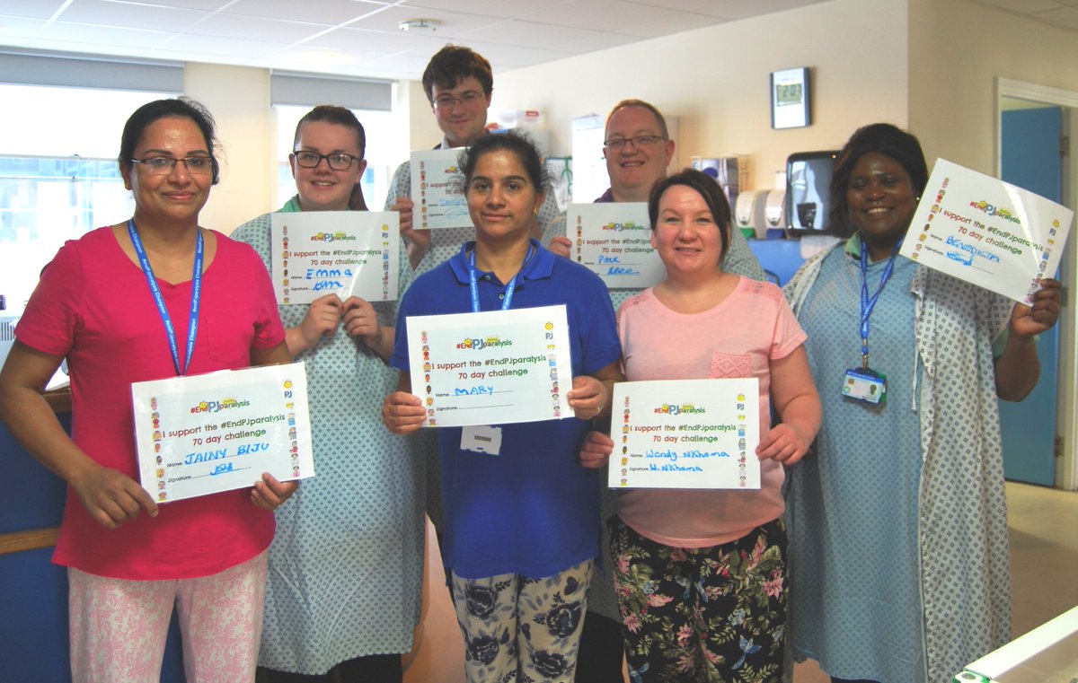 ESHTNHS's tweet photo. Great to see our team on Seaford 3 Ward at #EastbourneDGH getting into their PJs to #EndPJParalysis70 by encouraging our patients to get up &amp; dressed to help them maintain mobility &amp; strength &amp; speed up their return home. https://t.co/AiEYyx9q8A