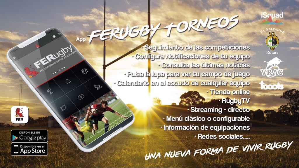 Chami_Rugby's tweet photo. Recuerda que este fin de semana en el #TorneoNacionalSub14 organizado por @Chami_Rugby podrás consultar al instante toda la información gracias a la app 'Ferugby Torneos' de @somostoools Ya disponible con descarga gratuita en Google Play y en App Store. https://t.co/KOu19rzjcD