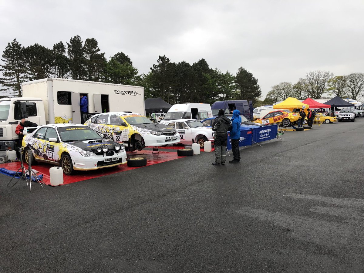The TT Grandstand service area of the <a href="/AsphaltRallying/">Protyre MUK Asphalt Rally Championship</a> is busy!! #ManxNational #rally