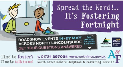 NorthLincsCNews's tweet photo. We're looking for more foster carers in North Lincolnshire. Could that be you? We've organised roadshow events during Fostering Fortnight (14-27 May) to raise awareness. Come along and meet the team. #timetofoster #proudtofoster 
Roadshow dates: https://t.co/MJZdjrLYXe. https://t.co/F3xX9KdDqO