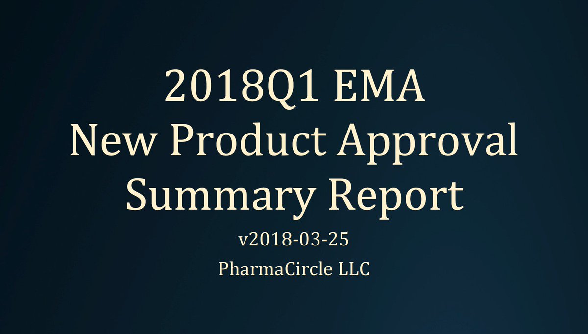 pharmacirclellc's tweet photo. 2018Q1 EMA Approvals Summary Report

PharmaCircle has compiled a summary report of the first quarter 2018 EMA Drug Approvals, which is available to read at https://t.co/5UHmuovBAo

The summary report was prepared using the PharmaCircle Pipeline &amp; Products Intelligence database. https://t.co/Y4glXwrqp0