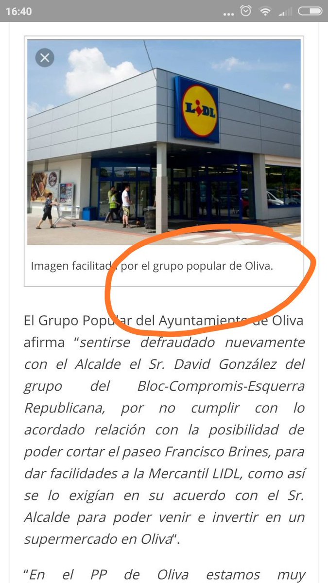 El PP d'Oliva ara es dedica a fer publicitat de <a href="/lidlespana/">Lidl España</a>?