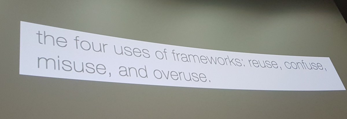 Library is like dating, framework is like marriage... so true :-) #geecon
