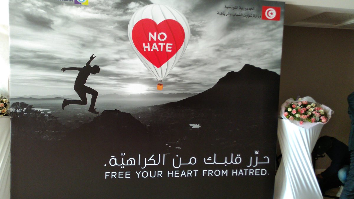 #NoHateSpeech speech movement in Tunisia. Free your heart (and mind) from hate speech!