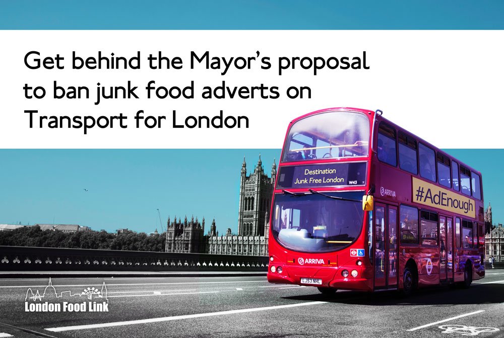 BenTrelawney's tweet photo. I’m backing the @MayorofLondon proposal for adverts on London’s tube and buses to go junk food free. Tell him you’ve #AdEnough too https://t.co/HXFJCGjeAH @HughFW @JamieOliver @LondonFoodLink @ChildrensFood @UKSustain https://t.co/hdkXaBwSgF