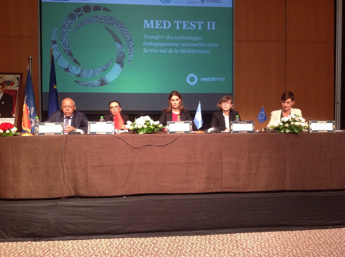 UNIDOMorocco's tweet photo. session d`ouverture : ateleir de cloture du projet #MedTest @SwitchMed 
: SEMme Claudia Wiedey @AmbUEauMaroc  @UE_au_Maroc Mme Irene Mingasson @EU_Commission @HananHanzaz @UNIDO @UNIDOMorocco Ministère de l’Industrie et Secrétariat d’Etat chargé du Développement Durable. https://t.co/7XOp3SGJ69