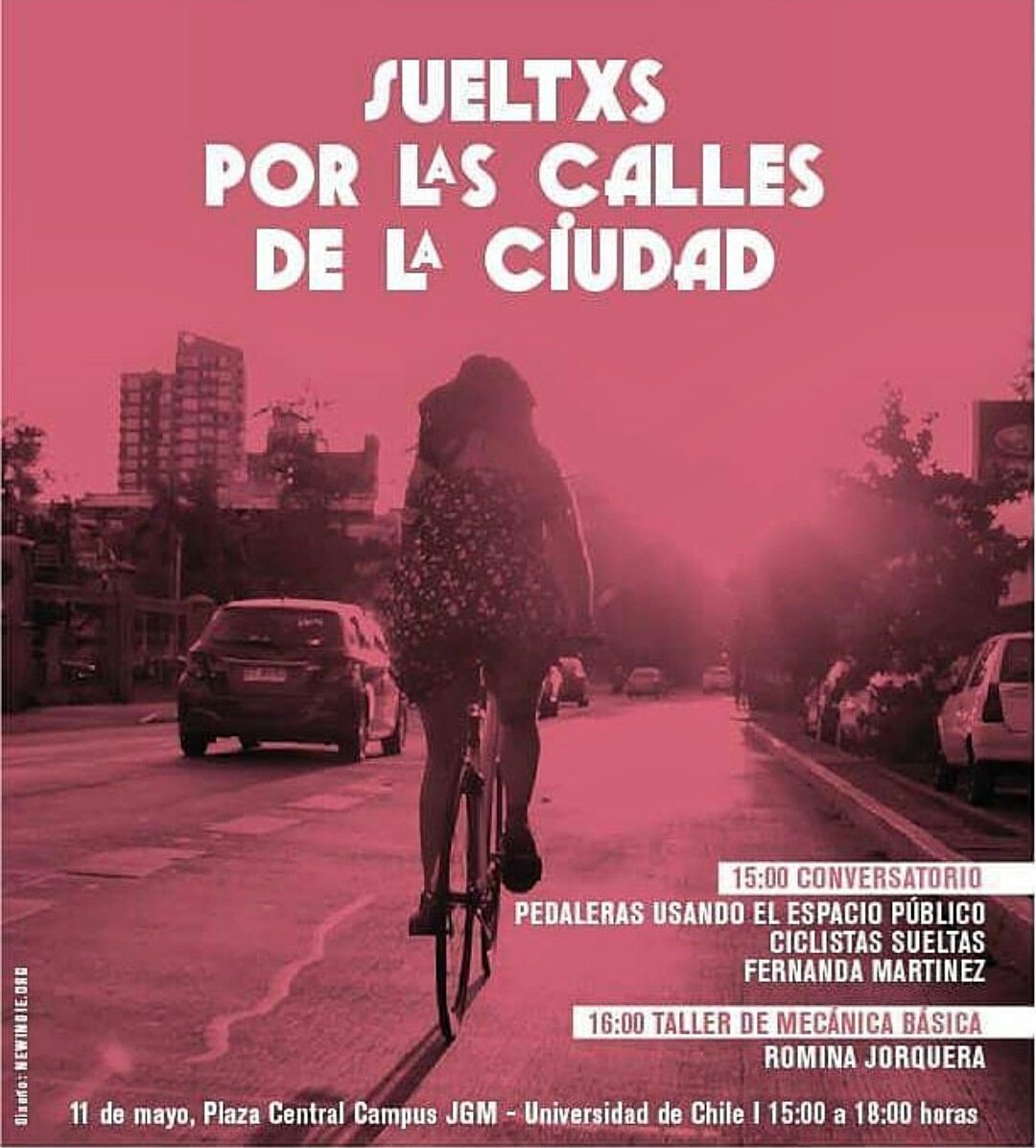 HOY EN ÑUÑOA! Conversatorio de las instagram.com/ciclistas.suel… en plena toma feminista. Campus Juan Gomez Millas a las 15:00hrs. La bici aportando a otra transformación social! Aguante pedaleras!