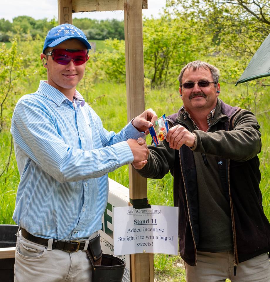 CPSAuk's tweet photo. π¬ And we had another straight on Stand 11 @AGLshooting earlier. James Bradley-Day collects a bag of sweets for his achievement πππ #EOESP https://t.co/aWXb7WavM7