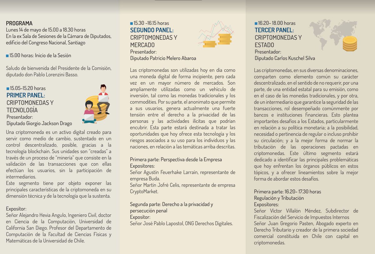 GiorgioJackson's tweet photo. Este lunes, en el ex-Congreso, tendremos jornada temática sobre las oportunidades y riesgos que traen las criptomonedas. Se abordará desde la academia, la empresa y el ámbito regulatorio. Pasen la voz para que ojalá vayan hartas personas! https://t.co/lWb42YDp8E
