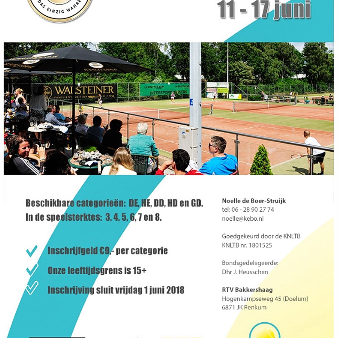 NoekiedeBoer's tweet photo. Heb jij je al ingeschreven??? #Bakkershaag #Tennis #openToernooi #gezellig https://t.co/3ENqi7W4BA