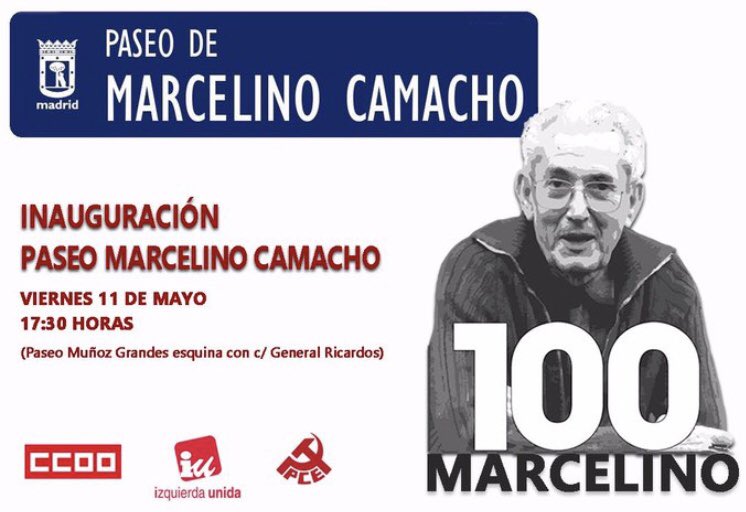 Si llegara a Madrid a tiempo, tengo claro a donde iría. Una avenida en su barrio #MarcelinoCamacho Por fin!!!