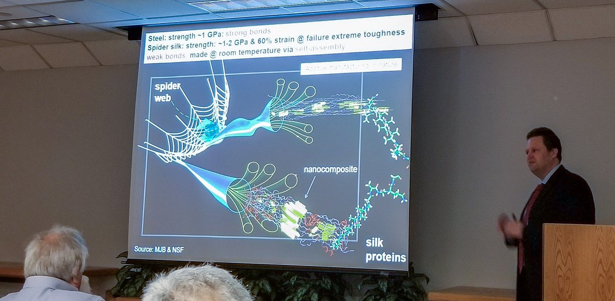 UDel_ASME's tweet photo. Dr. Markus Buehler of @MIT giving an excellent talk on microscale biomimicry materials engineering to #UDel #Hengineers in @UDCCM https://t.co/6zW9vURcjy
