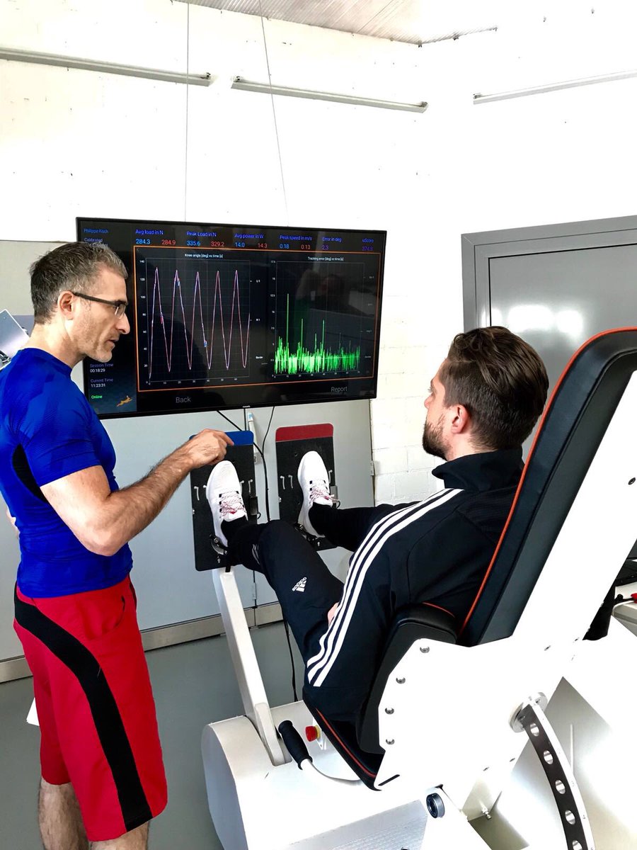 cybermax's tweet image. Pro #soccer player Philippe Koch training on the #allegrobot. #kneerehab #futureisnow