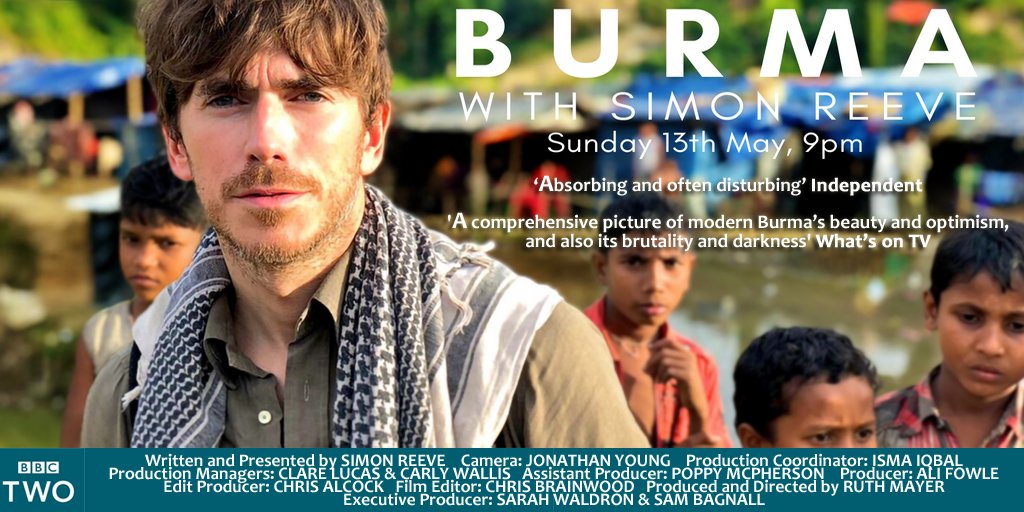 Set aside your Sunday evening. <a href="/simon_reeve/">Simon Reeve</a> is in Burma for the first of a two part series on a beautiful country that is now the scene of an unfolding catastrophe