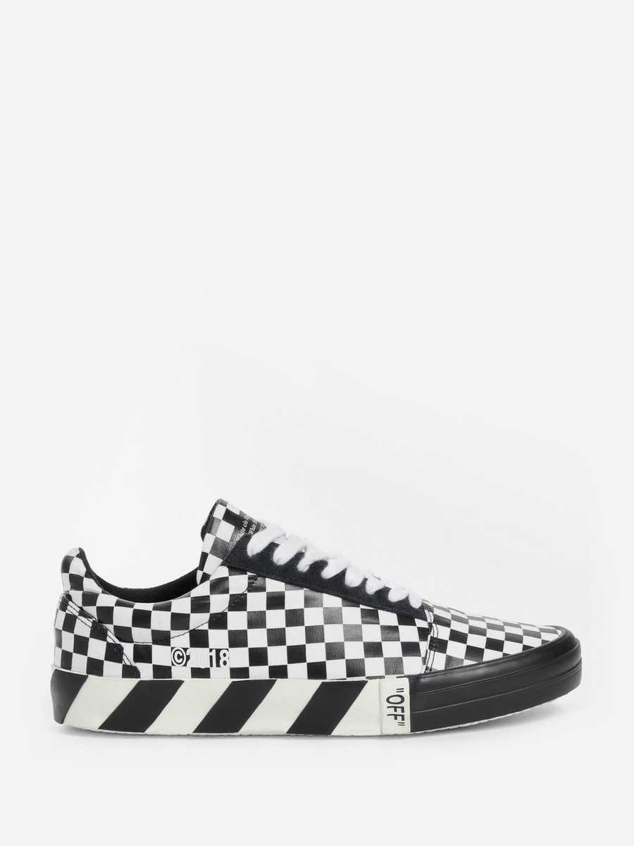 checkered low top sneakers off white