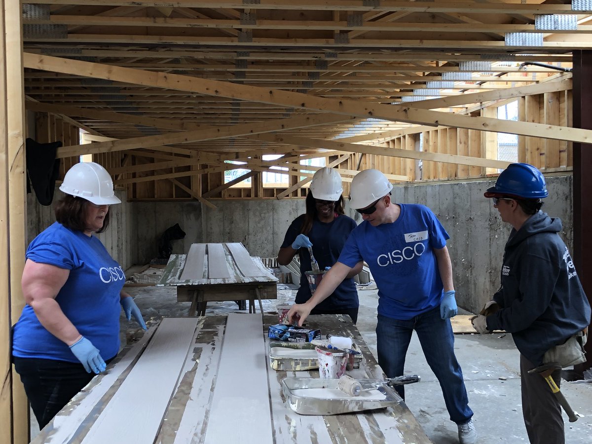 rlagmanPMP's tweet photo. Getting some real work in today!!  Grateful to be able to give back!!  #TheHouseThatTechBuilt #WeAreCisco #CiscoSE #WallRaising https://t.co/QhY6VeGleb