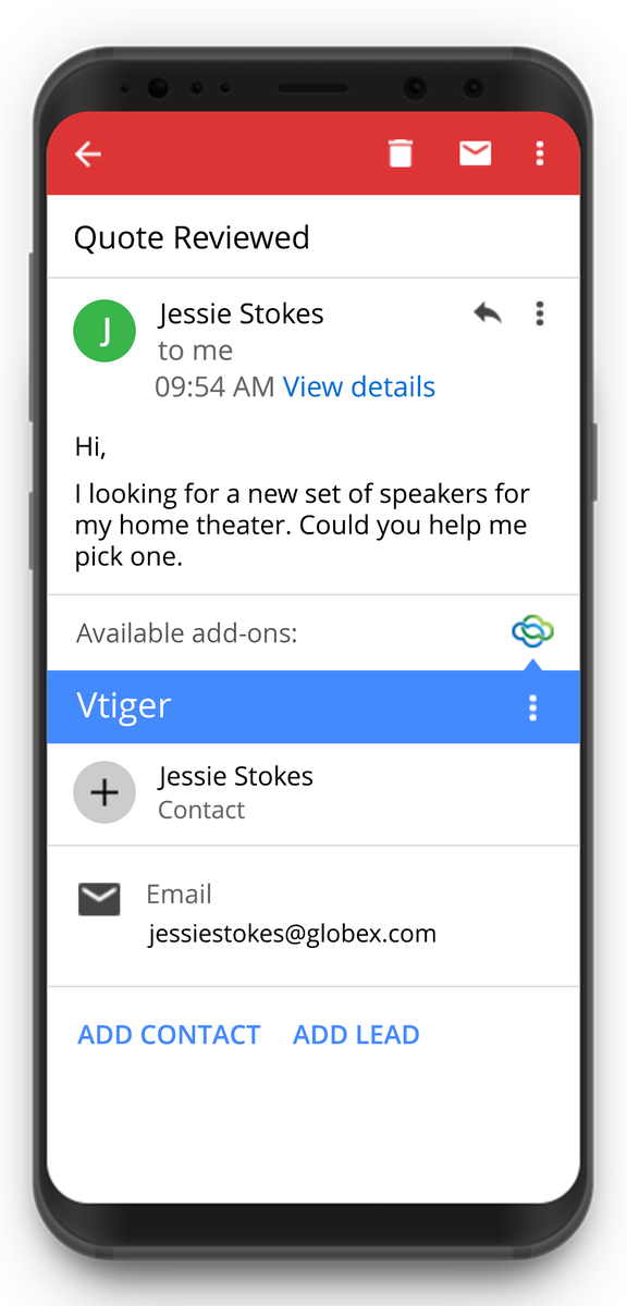 vtigercrm's tweet image. Wished for a CRM built-into the Gmail app on your smartphone? Your wish has been granted! Get the Vtiger gmail add-on. ow.ly/V2NZ30jlIKb #VtigerGmailAddon #GmailAddon #VtigerCRM #EmailHacks #Inbox #GmailCRM #MobileCRM #MobileSales