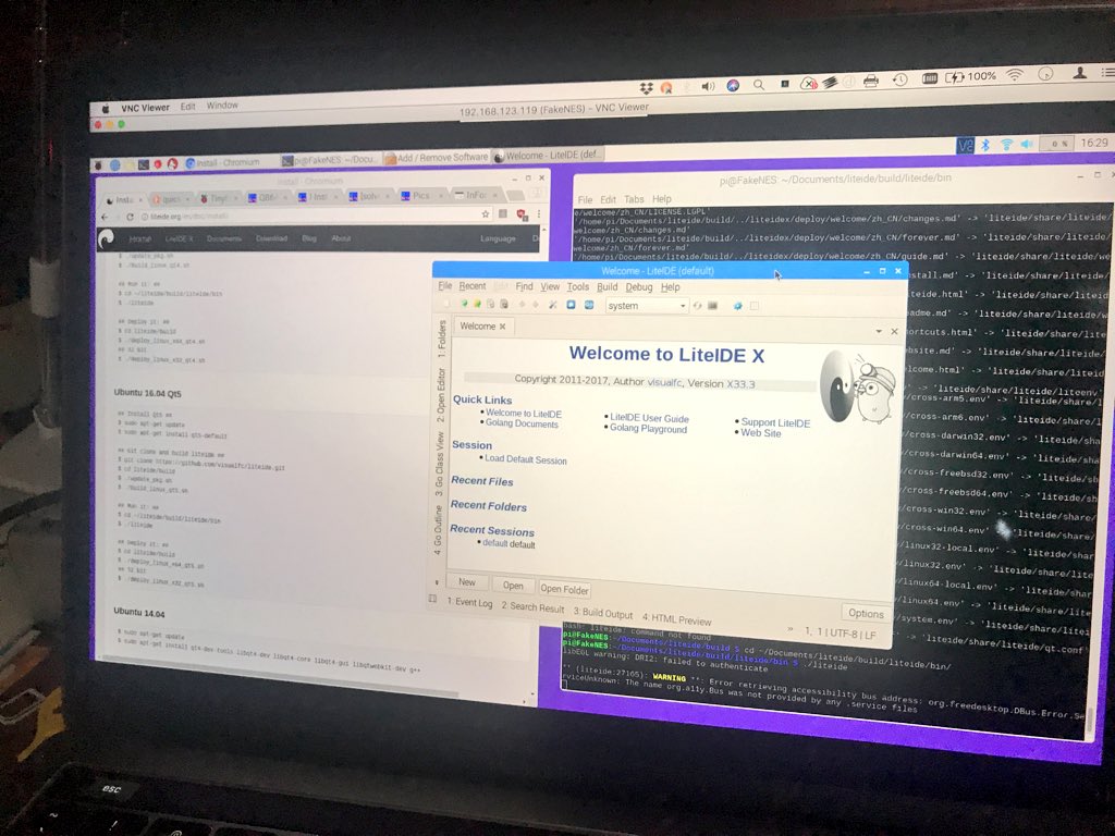 feyeleanor's tweet photo. Picked up the new #RaspberryPi to see how much difference the 1.4GHz #arm makes. Pleasantly surprised how quickly it built ruby 2.5.1 with #rbenv and #liteide x33.1 - very credible desktop dev alternative. https://t.co/vBBsFc37wV
