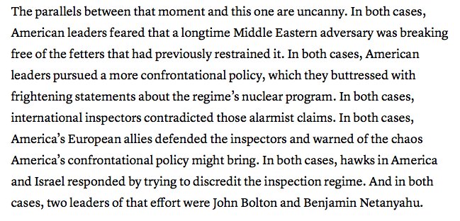 PeterBeinart's tweet photo. I supported the Iraq War. A mentor died in it. My sister-in-law left her toddler to serve in it. I wrote 2 books grappling w/ how I got it so wrong. I never thought people like Bolton + Netanyahu could pull off a campaign of lies like that again. They have https://t.co/JAAYH684lg https://t.co/svCn7NAFG3