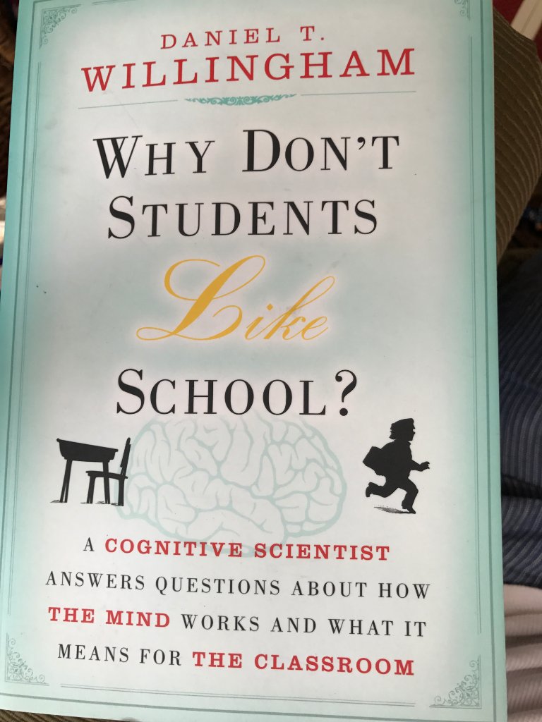 Weekend Book Recommendation: Why Don't Students Like School?: A Cognitive Scientist Answers Questions About How the Mind Works and What It Means for the Classroom
amzn.to/2rxz7XS