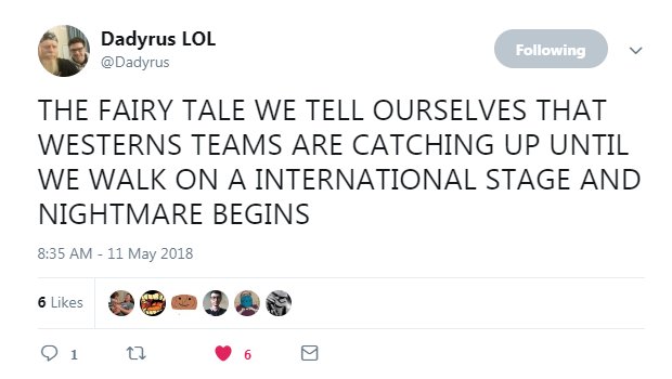 TheTriarii's tweet photo. @Dadyrus pulling out the caps lock, but can't blame him. Day 1 was HORRENDOUS. I'm just a #silveranalyst but let's hope things get... better. https://t.co/NS5DLheFD8