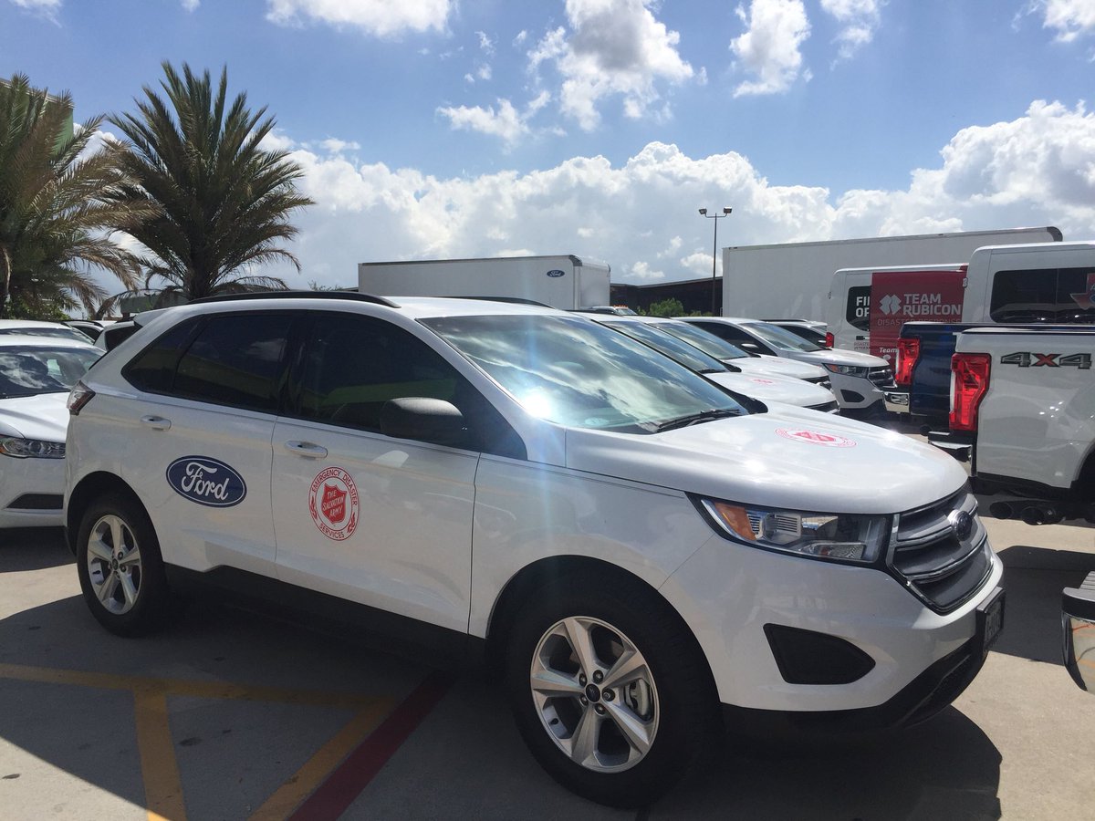 Ford Edges are being used by <a href="/SalArmyTXEDS/">Salvation Army TXEDS</a> caseworkers whom travel across the state to provide assistance to individuals and families impacted by Hurriucane Harvey.