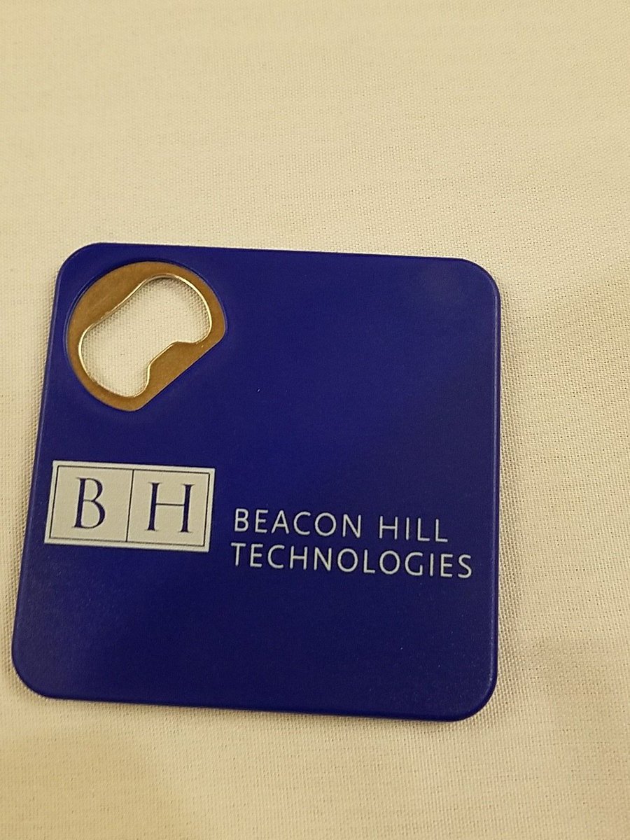 Drewsky_W's tweet photo. Serious swag from @BeaconHillDSM #ibadd2018 #baot coaster/bottle opener https://t.co/51Slu2T4Ei