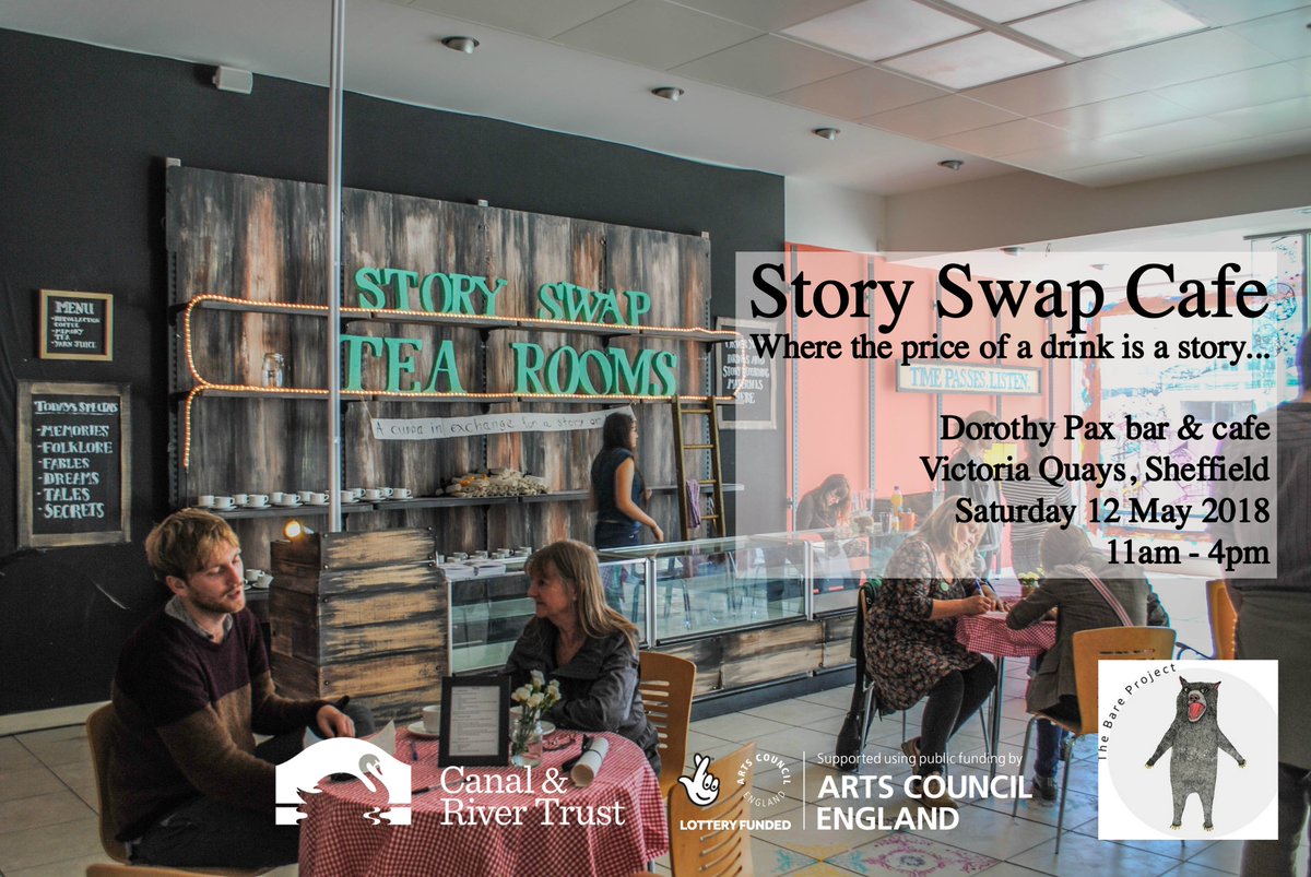 HinterlandsNEY's tweet photo. #StorySwapCafe tomorrow, Saturday 12 May @DorothyPax Victoria Quays, #Sheffield (11am - 4pm). #Refreshments, #stories and #conversation all day. #Livemusic from 2pm. See you there! https://t.co/UvTaOCD5RX