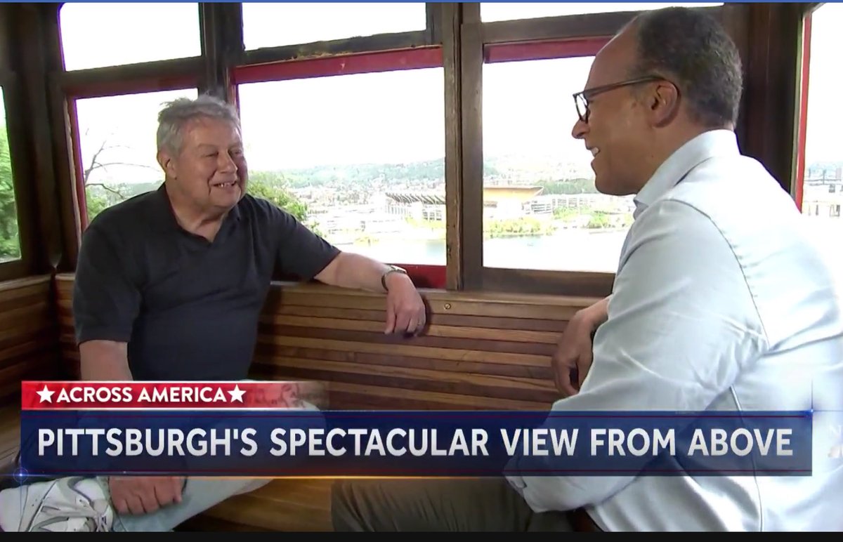 PittsburghProud's tweet photo. Beautifully well done @DuquesneIncline @NBCNightlyNews thanks for visiting Lester! #Pittsburgh #PGHAmbassador #LovePGH 👍🏼 https://t.co/z5flGTIjMx