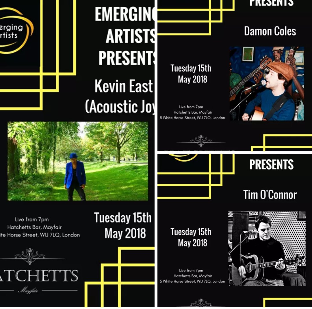 Looking forward to another #AWESOME LINEUP at <a href="/hatchettslondon/">Hatchetts Mayfair</a> with free "pitch yourself" coaching from  <a href="/AuArtistsaa1/">Authentic Artists</a> and <a href="/EmergingArtist_/">Emerging Artists UK</a>  #SHOWCASE LIVE MUSIC 7PM