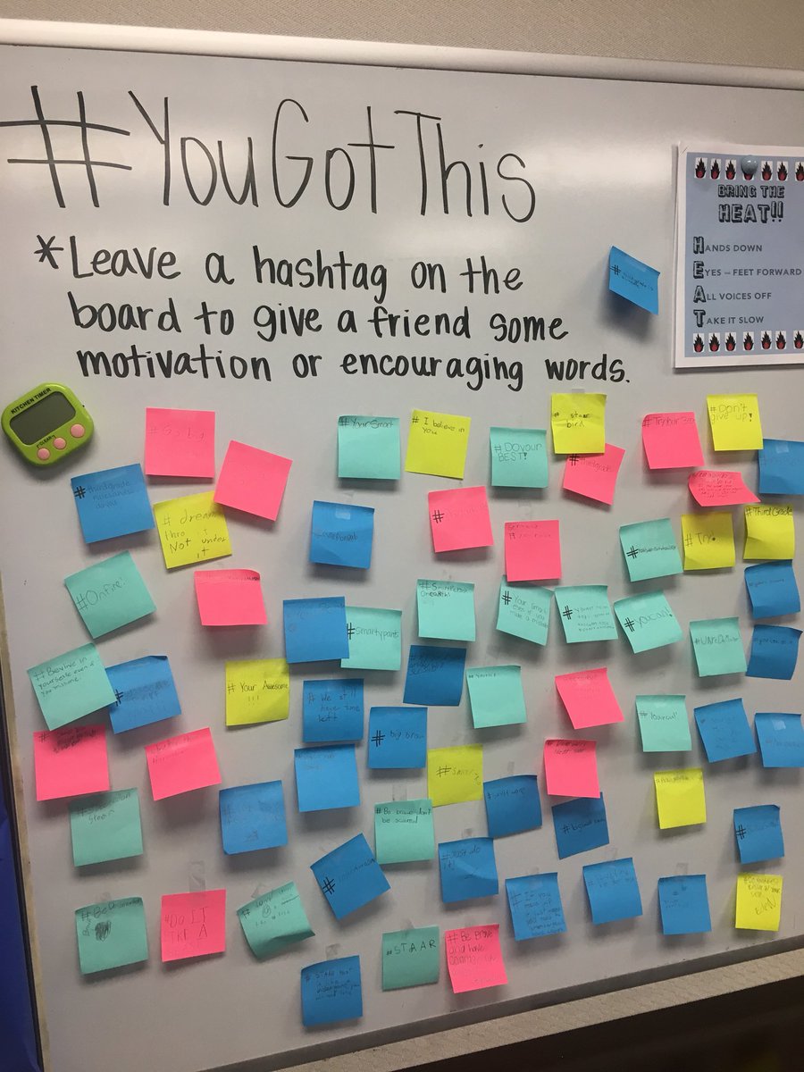 VFirsties's tweet photo. Using hashtags to encourage our friends! #yougotthis #STAARtime #christieunited #3rdgradeunited https://t.co/aMfY9QWlqF