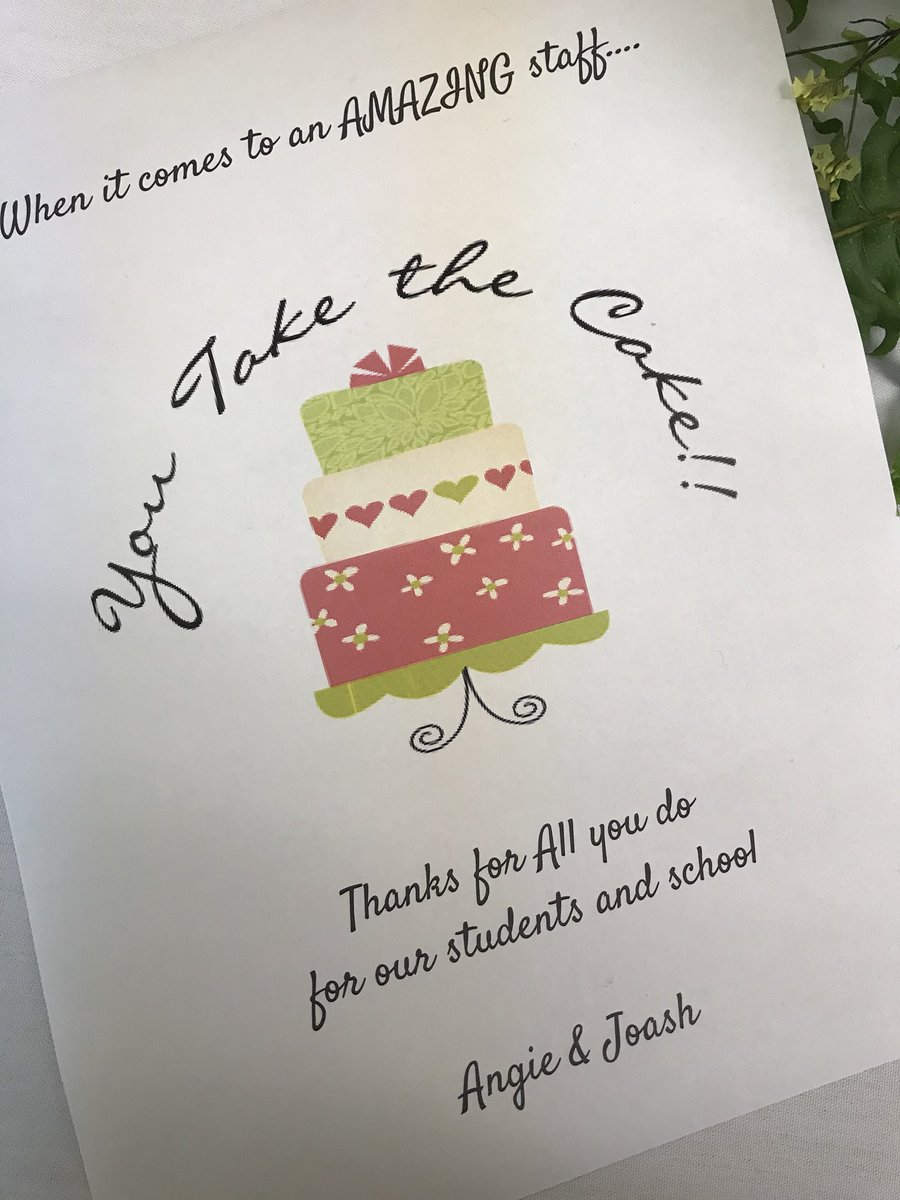 SilkHopeEagles's tweet photo. Had so much fun appreciating the outstanding teachers and staff at SHS. They take the cake!! #SHSreach17 #swweeeet https://t.co/TKPdmQDaCA