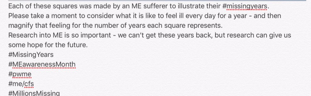 dotterjen's tweet photo. #MEAwarenessDay #ME/CFS #millionsmissing #missingyears #Unrest https://t.co/wBv9fOnpT0
