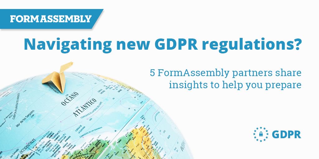 FormAssembly's tweet photo. The #GDPR goes into effect May 25, and FormAssembly wants to make sure you’re prepared. Don’t miss our newly released whitepaper - Download your copy today! @iangotts, @TalFrankfurt, @IdealistConsult, @rephraseltd, @cloud_genius https://t.co/HRrcmzzUEk https://t.co/x31y0sRtEm