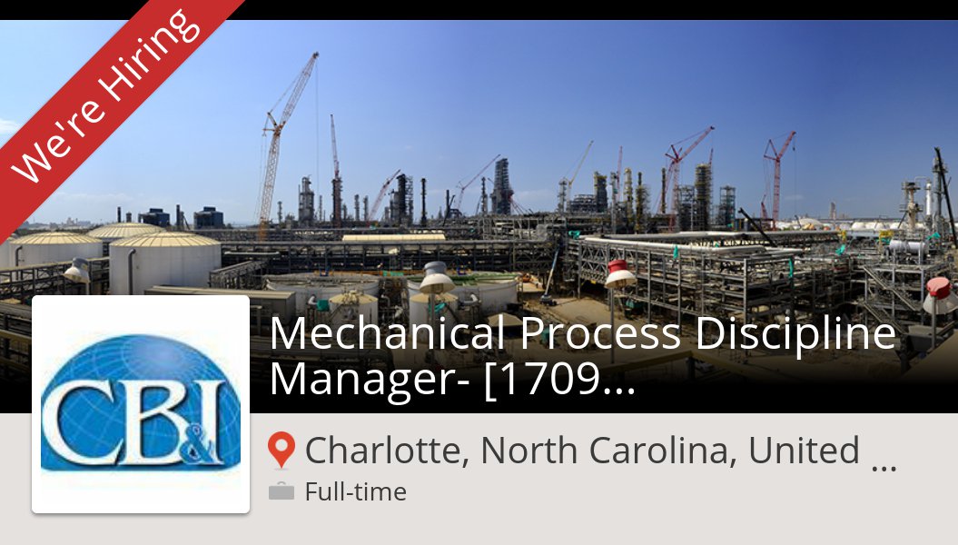 Check out this #job: Mechanical Process Discipline Manager- [1709444] at CB&I in Charlotte, North Carolina, United Sta... workfor.us/cbi_craft/1cm1…