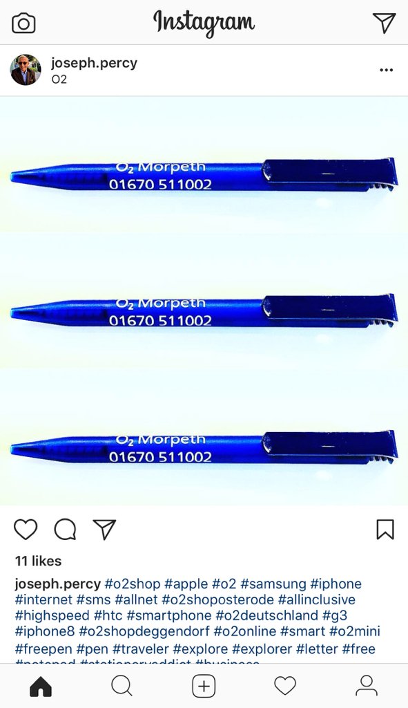 TD_Morpeth's tweet image. Loyal #O2Morpeth customer Joe (and great instgrammer - worth a follow) showing off the free pens he got today! Make sure you visit tomorrow for a free tariff check, pen and maybe win some goodies!! 😉😏
#whyo2 

@SandersonArcade @lindasfjones @ajleems @daleclark22 @neilstorey1