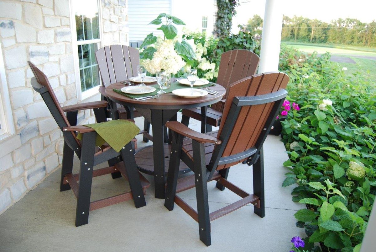 gooddegg's tweet photo. Serve up an extra helping of easy, breezy patio style with the Recycled Plastic 5 Piece Round Patio Dining Set. The four chairs, which feature beautiful Adirondack-inspired backs, pair perfectly with the round table, which features a lower shelf/footrest.

https://t.co/81nHTMCeHQ https://t.co/4Um42FSZvJ