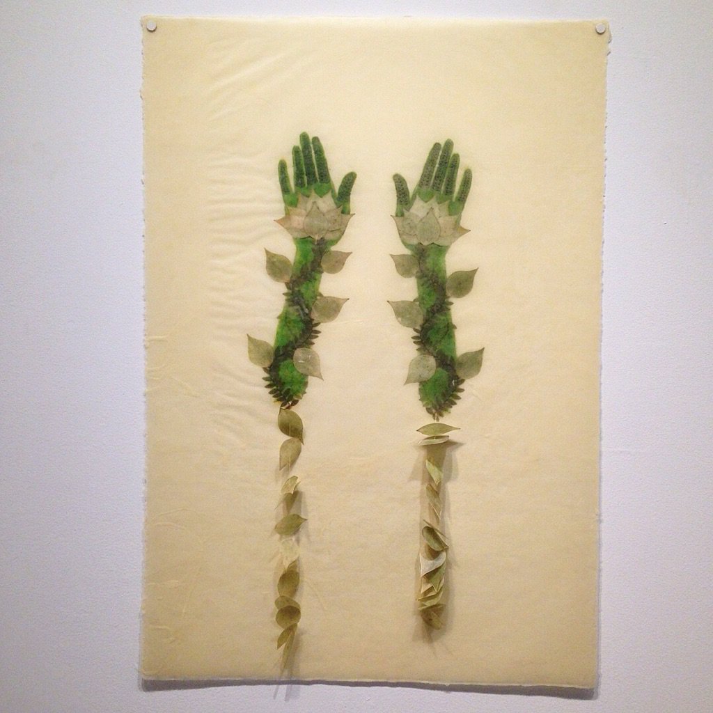 Littlejohn_Arts's tweet photo. Detail of @valeriehammondstudio 's 'Lotus II' #encaustic with 3 dimensional components. #printmaking #encausticart #contemporaryart #flora #inspiredbynature #chelseaart #nycart https://t.co/QFKaUXTrh5