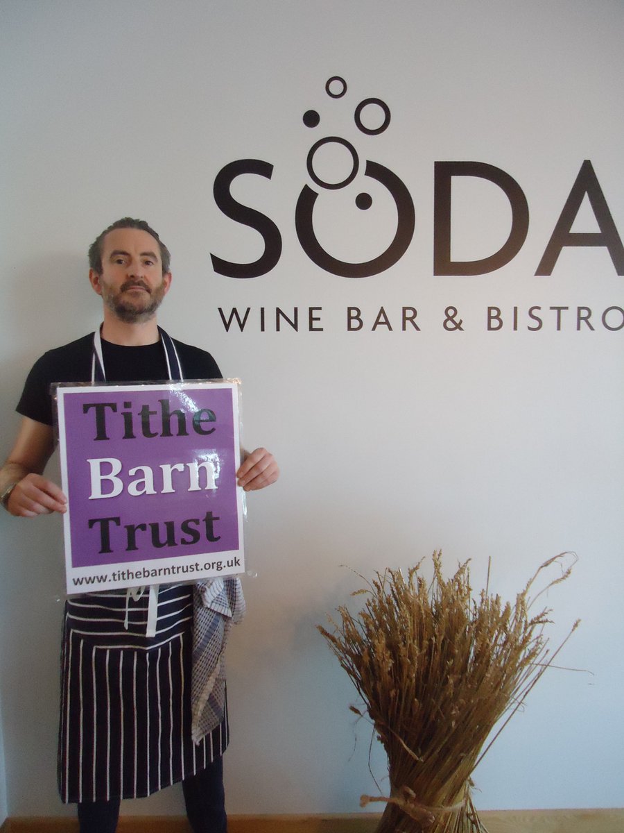 TBarnT's tweet photo. This wk SODA show their support for our sponsor a sheaf campaign. You can donate today at https://t.co/v5cm27QPm8 #charity #TitheBarntrust #restoration or drop by SODA wine bar &amp; bistro and pick up one of our events leaflets https://t.co/kNmTPLzLY6