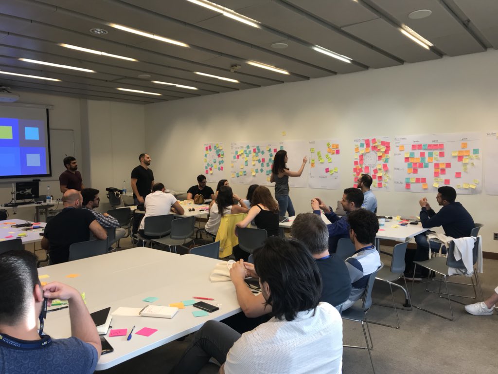 BedeRams's tweet photo. Super energetic and engaged group during today’s Enterprise Design Thinking workshops. @salmanin @HE03 #uxb2018 #ibm #designthinking https://t.co/DT7kPFG4Lc