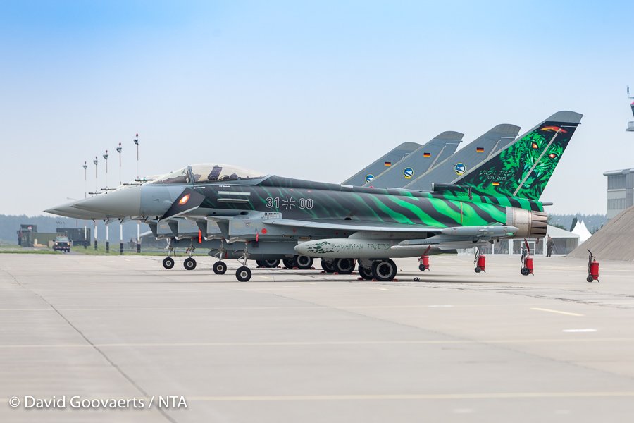 NatoTigers's tweet image. The first Jets have arrived for #NTM2018, on of them the Ghost Tiger from #BavarianTigersNeuburg. #HTBH @Eurofighter_1