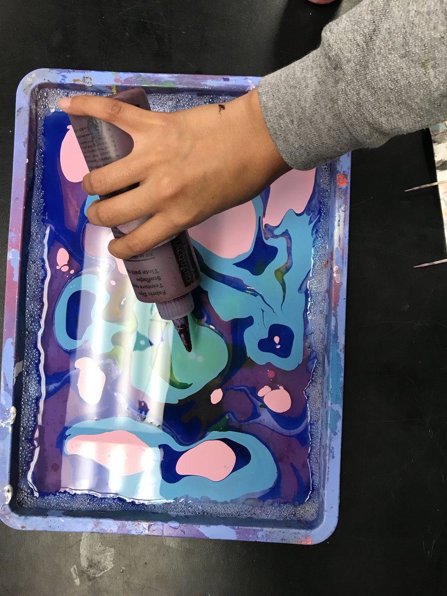 teachrad_art's tweet photo. Ebru, Turkish Marbling! https://t.co/bSPYnnpizB