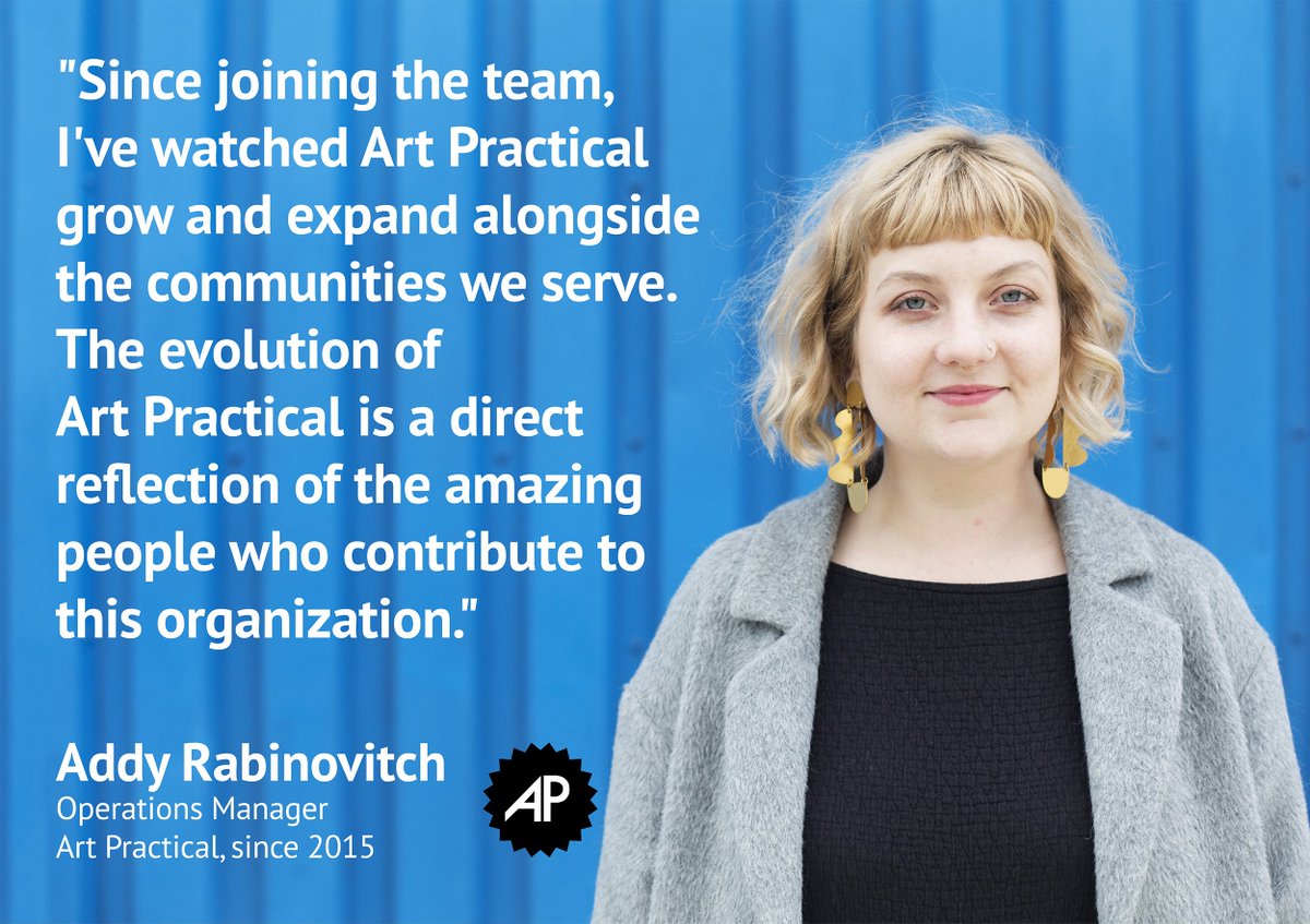 artpractical's tweet photo. Meet Addy, our Operations Manager. Addy joined #ArtPractical as editorial assistant & production coordinator after being part of the first @artpractical grad seminar at @CACollegeofArts in 2015.
Support sustained career development & growth. Give now.
https://t.co/arSt3KKUJP https://t.co/dDxPG0DQD2