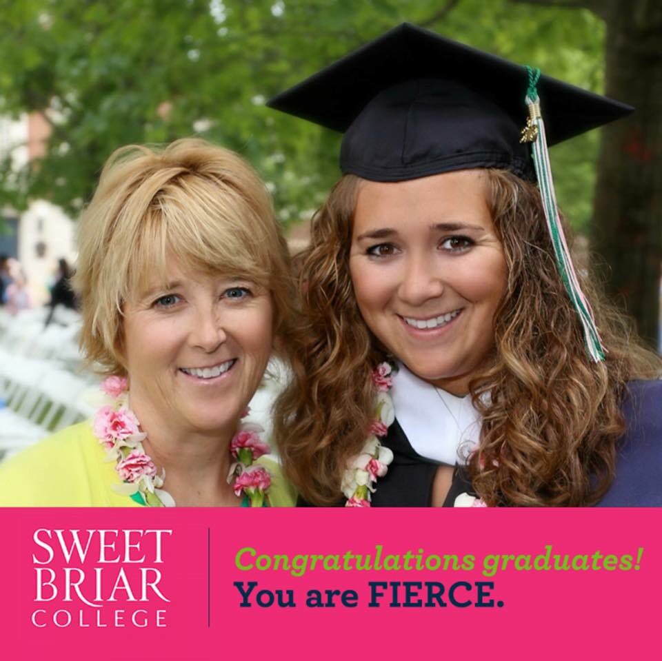 Tomorrow she will graduate with a 2nd degree from #SweetBriarCollege,  a baccalaureate award for excellence in engineering and what she describes as her dream job with @NAVAIRNews. That’s #Fierce 💕💚